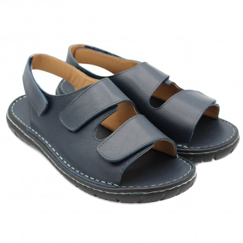 Sandalia de piel ajustable con velcro modelo JUKONO