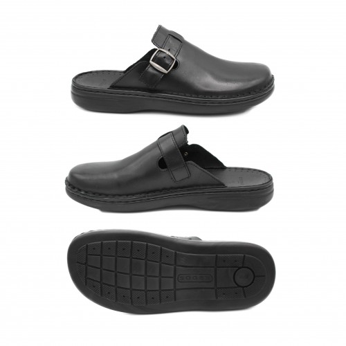 Zuecos de piel con hebilla modelo BOSTON