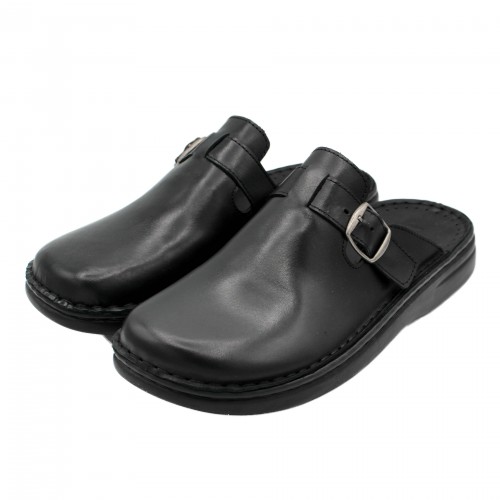 Zuecos de piel con hebilla modelo BOSTON