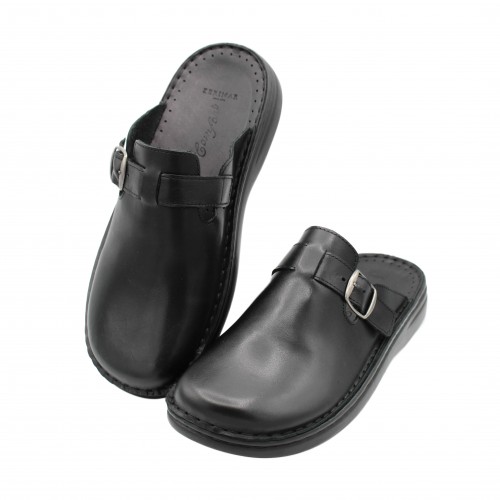 Zuecos de piel con hebilla modelo BOSTON