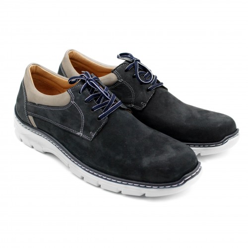 Zapatos de piel 2 colores con cordones modelo BIONIO