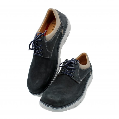 Zapatos de piel 2 colores con cordones modelo BIONIO