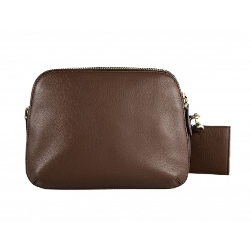 Bolso de piel con doble cremallera 24x9x17 cm