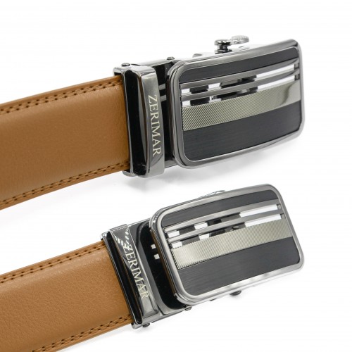 Cinturón de piel con hebilla automatica modelo TRENO