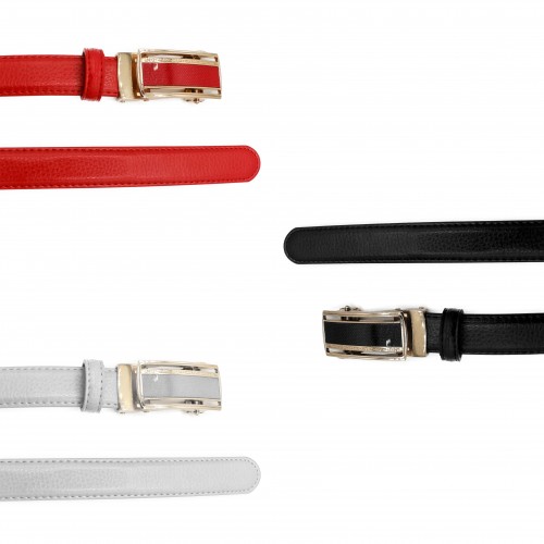 Cinturon de piel con hebilla automatica modelo LINES