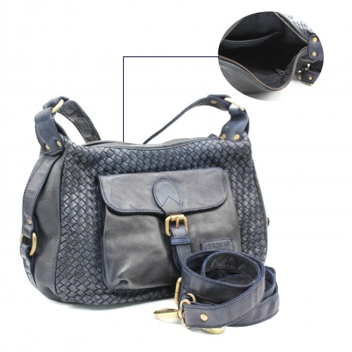 Bolso de piel trenzado 30x20x10 cm