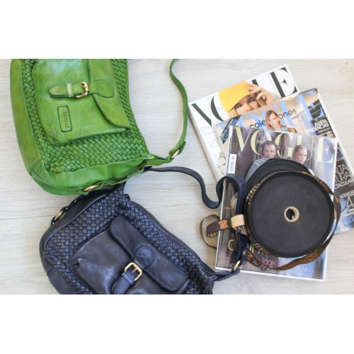 Bolso de piel trenzado 30x20x10 cm