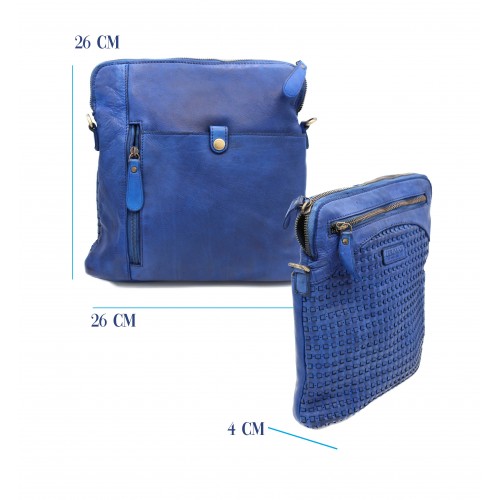 Bolso de piel trenzado 26x26x4 cm