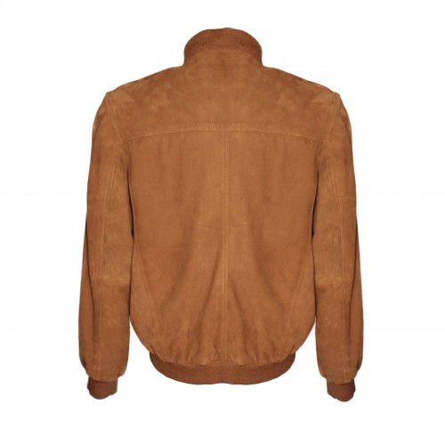 Chaqueta de ante con bolsillos y cuello de punto SOJUO