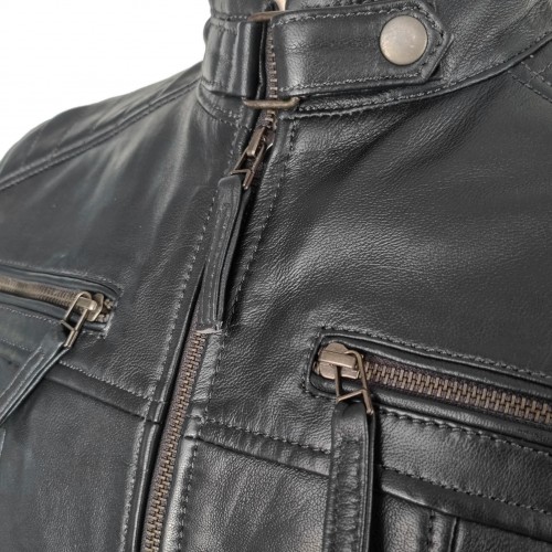 Chaqueta de piel con detalle relieve modelo NAVAR