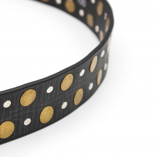 Cinturón de piel con tachuelas 39 mm