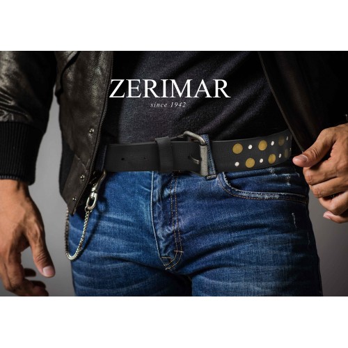 Cinturón de piel con tachuelas 39 mm