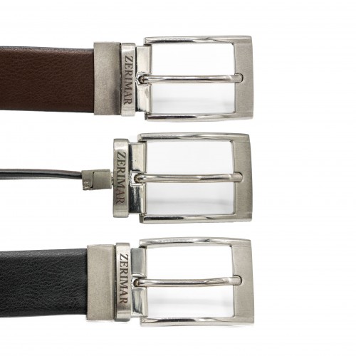 Cinturón de piel 34 mm modelo reversible BHAIK