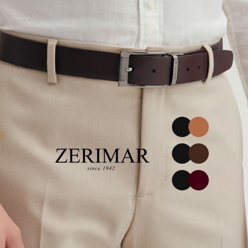 Cinturón de piel 34 mm modelo reversible BHAIK