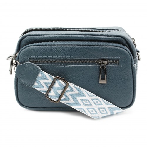 Bolso bandolera de piel con...