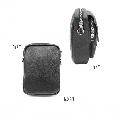 Bolso bandolera pequeño de piel 18x12,5x8 cm