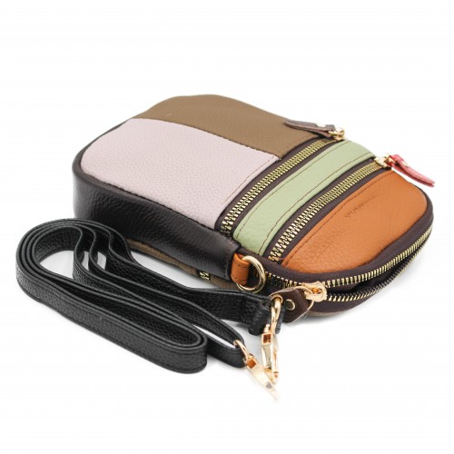 Bolso bandolera pequeño de piel 19x13x4 cm