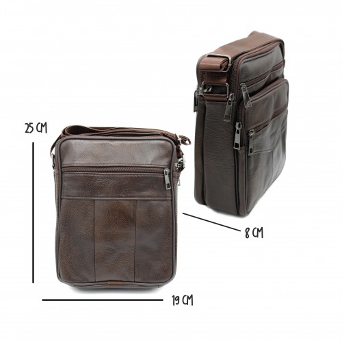 Bolso bandolera de piel modelo CALATE 25x19x8 cm