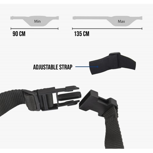 Riñonera de piel con varios compartimentos 30x11x7 cm