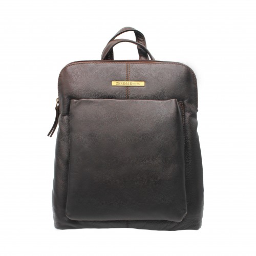 Mochila de piel cremallera 30x8x25 cm