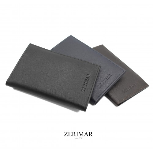 Cartera funda pasaporte de piel multiespacio 14,5x10 cm