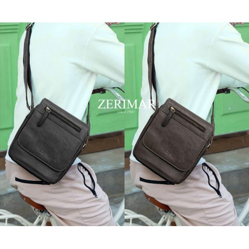 Bolso bandolera de piel modelo ZIMAR 22x20x7 cm