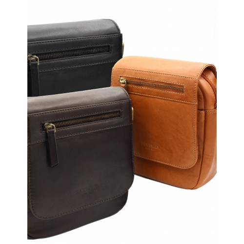 Bolso bandolera de piel modelo ZIMAR 22x20x7 cm