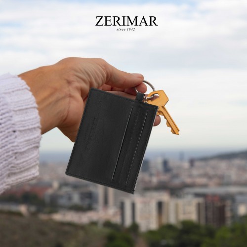 Tarjetero de piel con llavero 8,5x10 cm BLUNDY