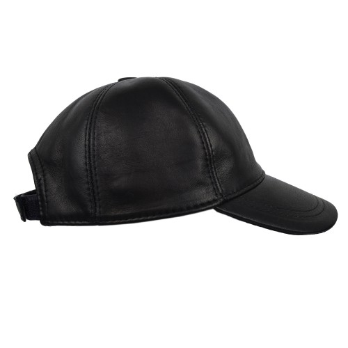 Gorra de beisbol de cuero con cierre ajustable