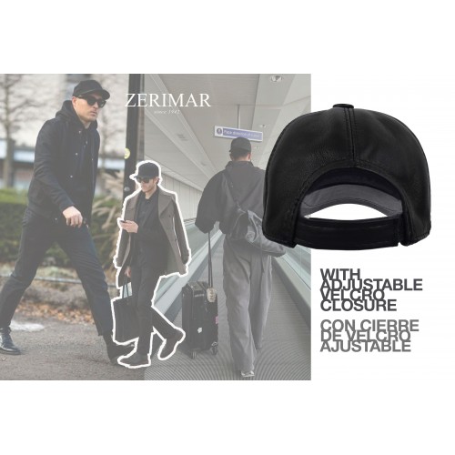 Gorra de beisbol de cuero con cierre ajustable