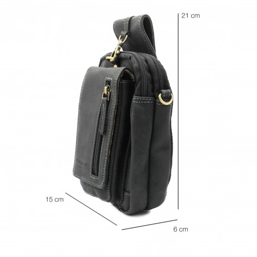 Bolso bandolera de piel modelo CORA 21x15x6 cm