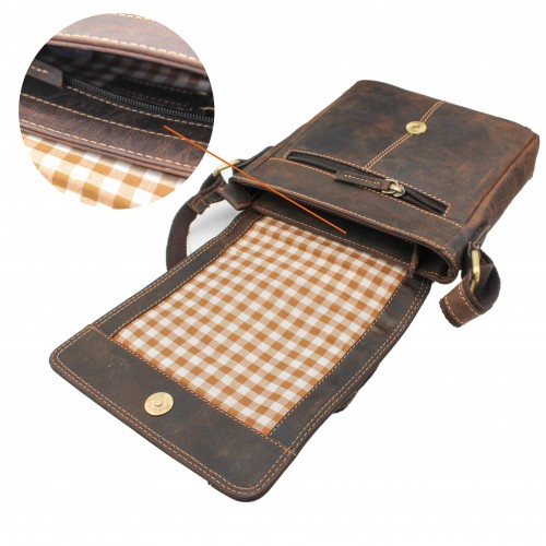 Bolso bandolera de piel modelo LOSABE 22x20x5 cm