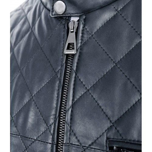 Chaqueta de piel acolchada greco