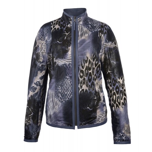 Cazadora reversible de cuero con cremallera