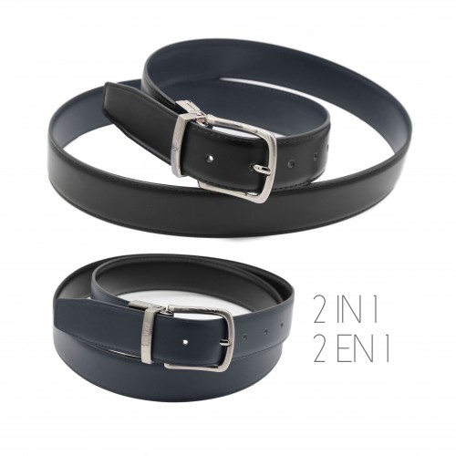 Cinturon reversible de piel de 32 mm modelo DOUBLO
