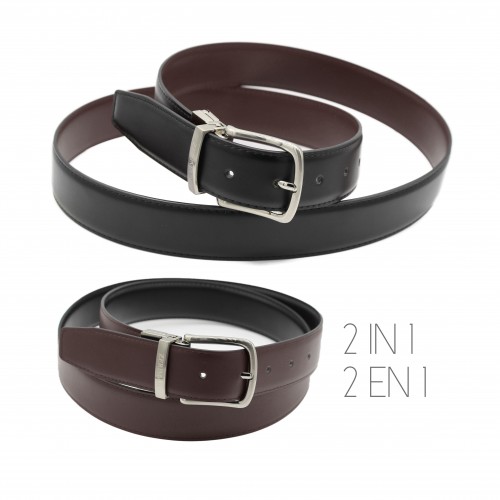 Cinturon reversible de piel de 32 mm modelo DOUBLO