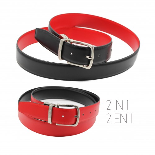 Cinturon reversible de piel de 32 mm modelo DOUBLO