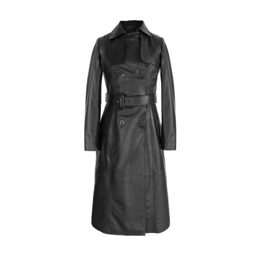 Gabardina larga con botones...