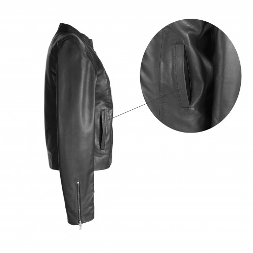 Chaqueta de piel con cremallera modelo CANAZEI