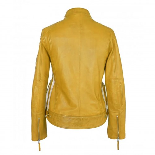 Chaqueta heavy de piel con parches modelo 120