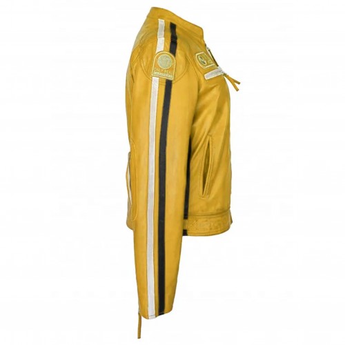 Chaqueta heavy de piel con parches modelo 120