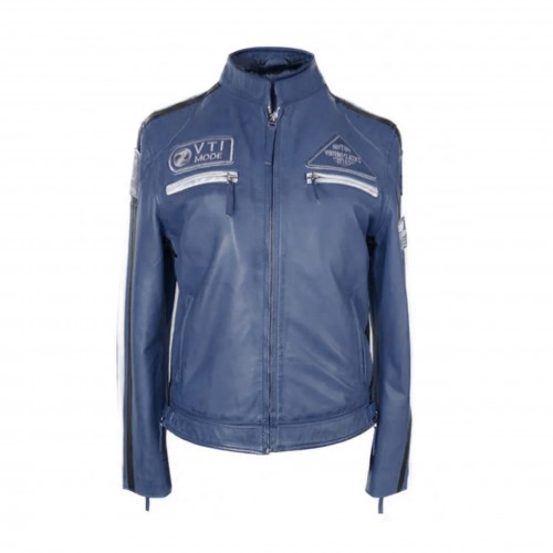 Chaqueta heavy de piel con parches modelo 120