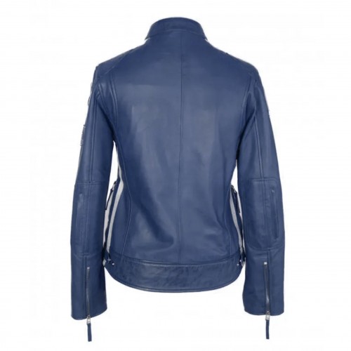 Chaqueta heavy de piel con parches modelo 120