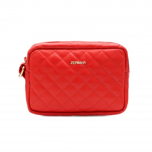 Bolso bandolera acolchado de piel 15x20x6 cm