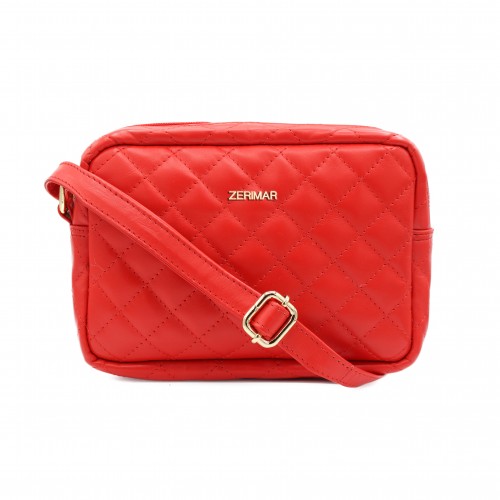 Bolso bandolera acolchado de piel 15x20x6 cm