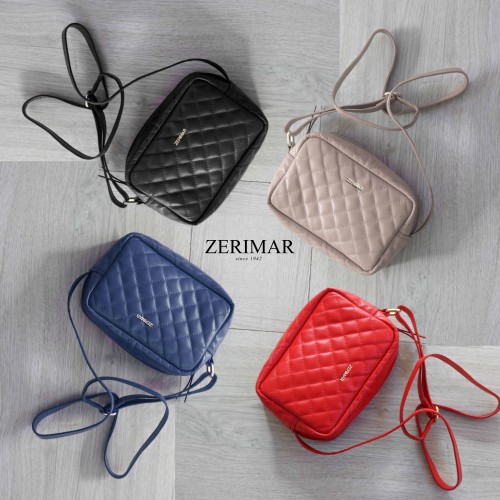 Bolso bandolera acolchado de piel 15x20x6 cm