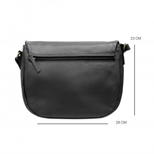 Bolso de solapa de piel 23x28x5 cm CORDE