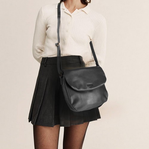 Bolso de solapa de piel 23x28x5 cm CORDE