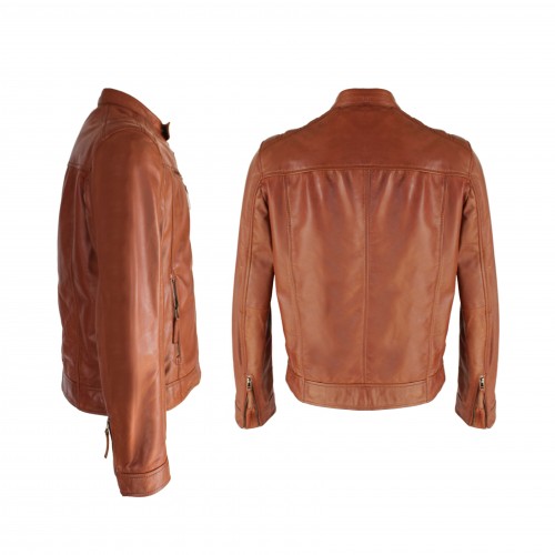 Chaqueta de piel con capucha desmontable NOTTE