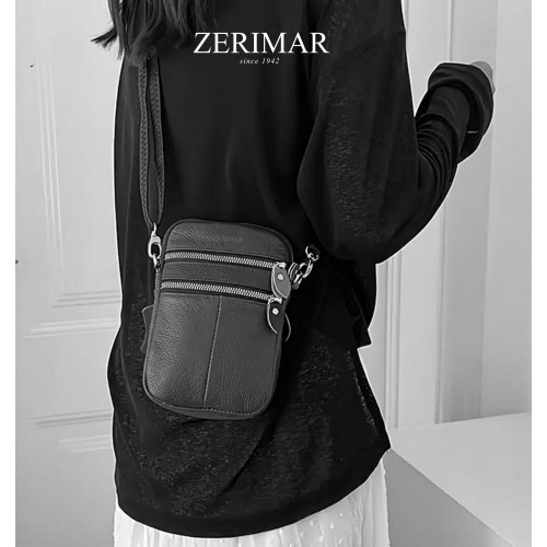 Bolso bandolera pequeño de piel 19x13x4 cm